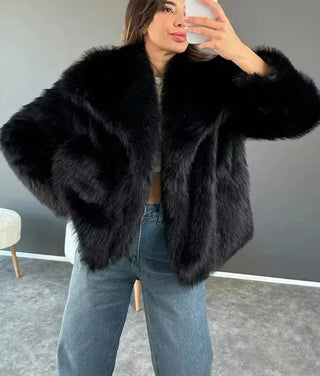 Lia - Oversized Kunstfellmantel