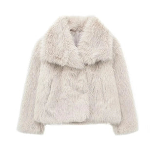 Lia - Oversized Kunstfellmantel