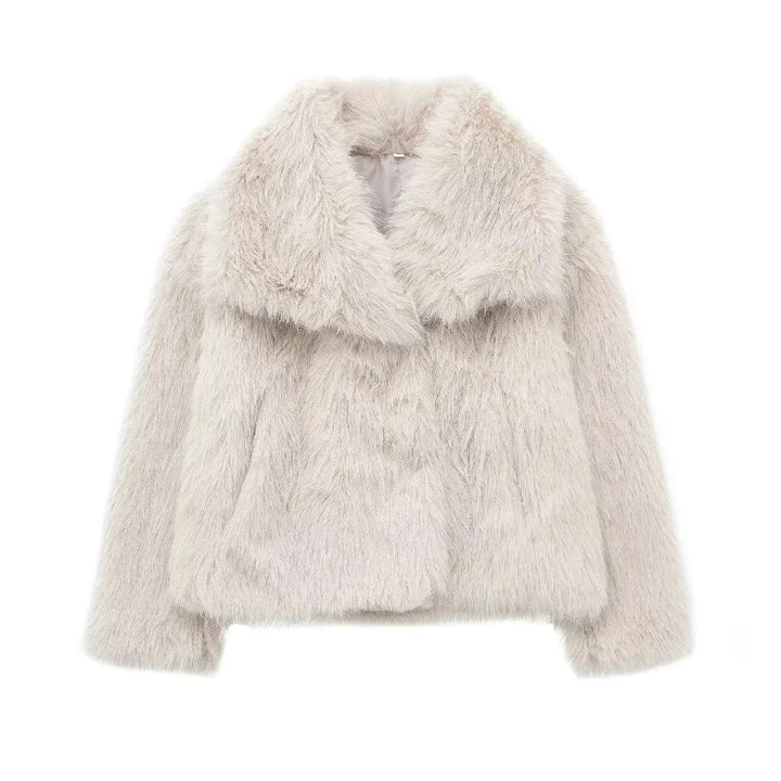 Lia - Oversized Kunstfellmantel