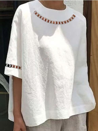 Margot - Bestickte Leinenbluse