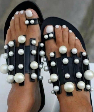 Verena - Sommerschuhe mit Perlen