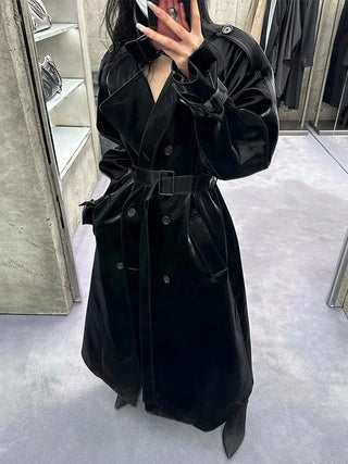 Katrin - Trenchcoat in Lederoptik