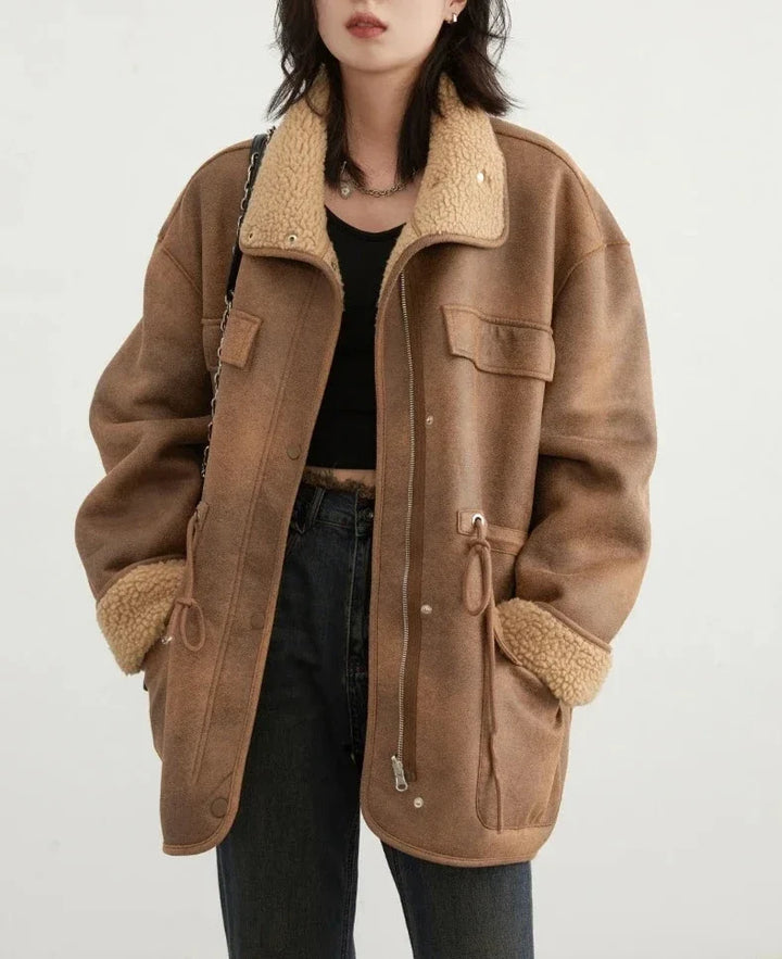 Svenja - Oversized Velours-Jacke