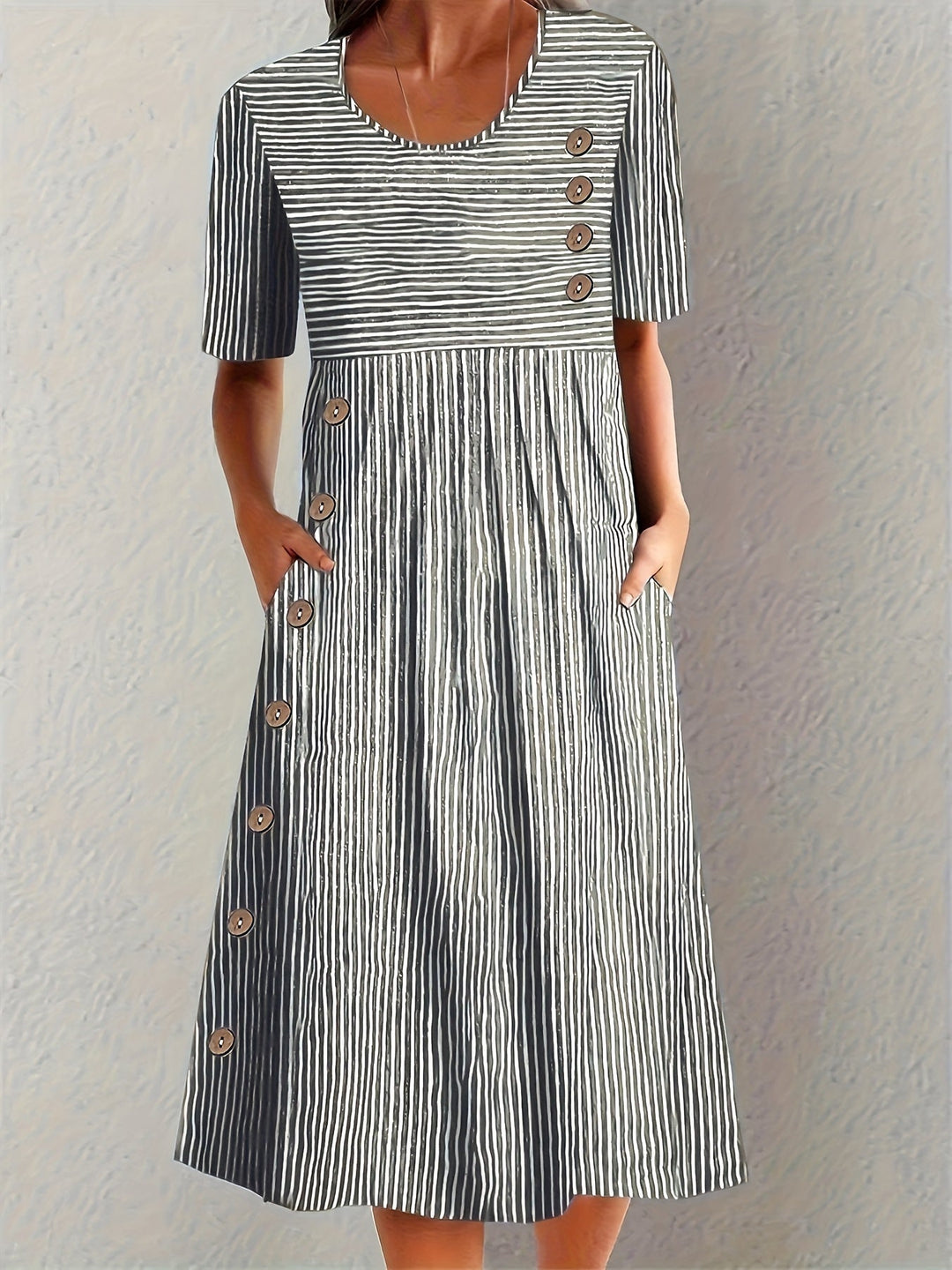 Ricarda - Gestreiftes Midikleid