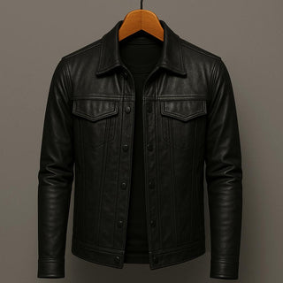 Lukas - Jacke in Lederoptik in Schwarz