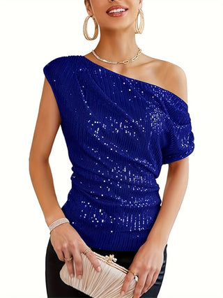 Frauke - Asymmetrisches Satin-Top
