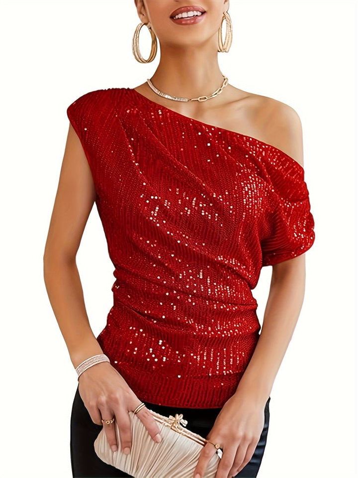 Frauke - Asymmetrisches Satin-Top