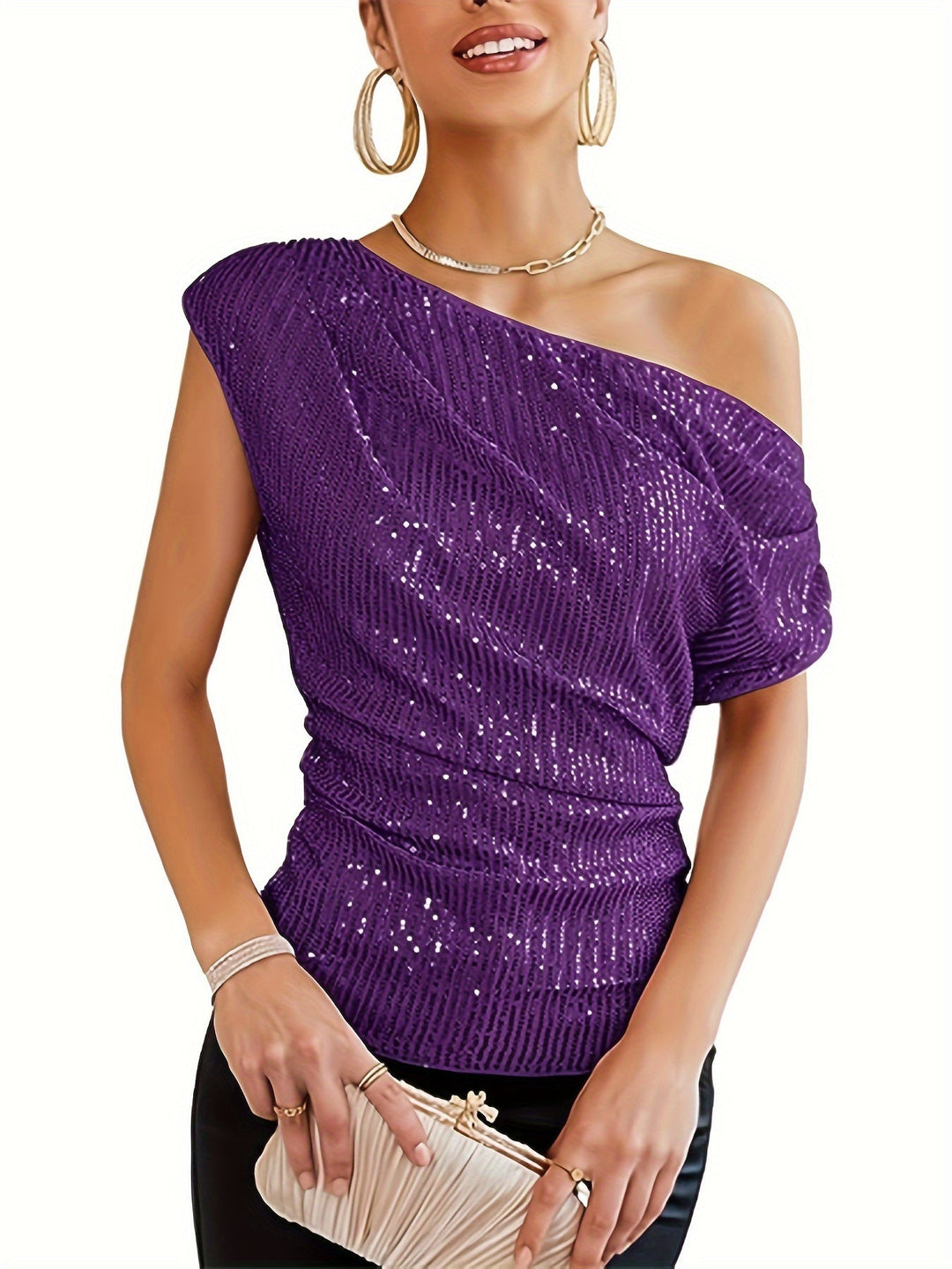 Frauke - Asymmetrisches Satin-Top