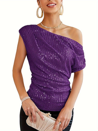 Frauke - Asymmetrisches Satin-Top