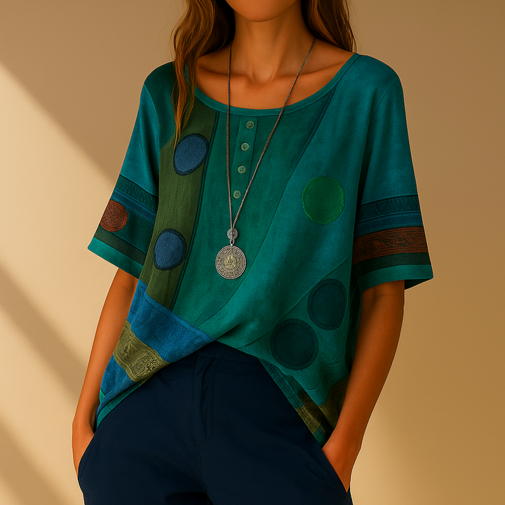 Anneliese - T-Shirt im Patchwork-Look