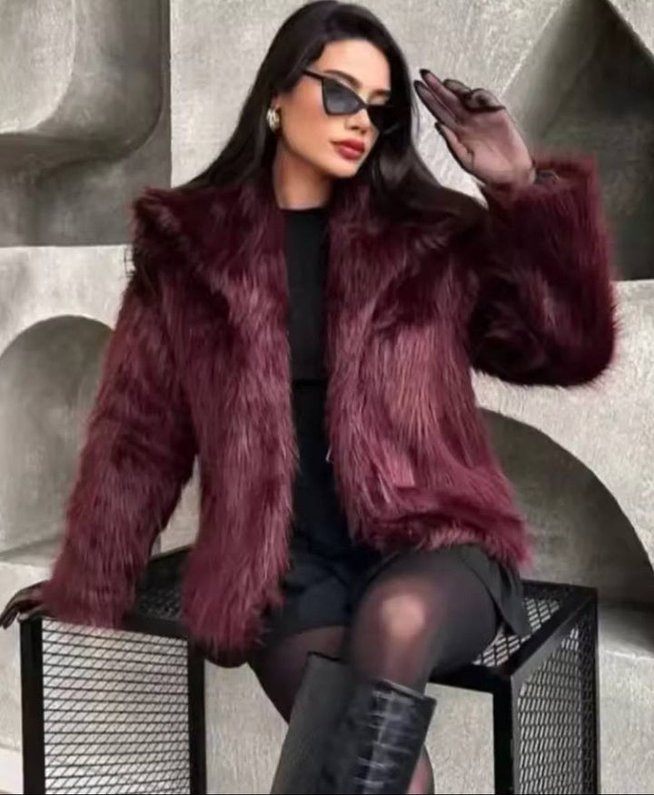 Lia - Oversized Kunstfellmantel