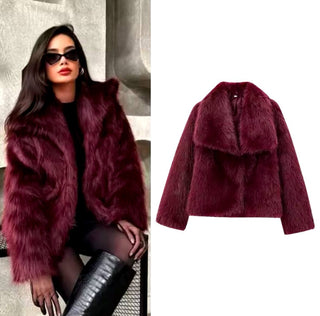 Lia - Oversized Kunstfellmantel