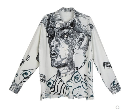 Steffi - Top mit Rock im Sketch-Print