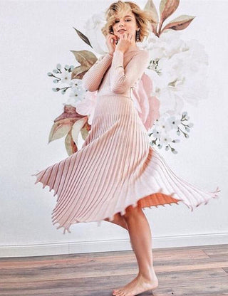 Kira - Strick-Plisseekleid