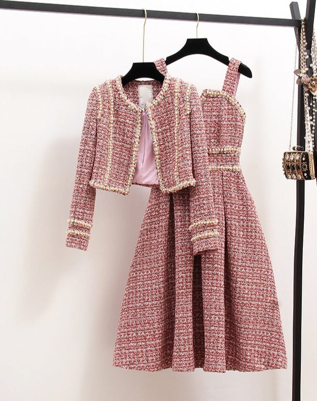 Ute - Tweed-Kleid mit Jacke