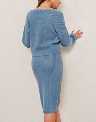 Jacqueline - Ripp-Strickset mit Rock