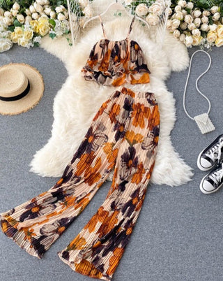 Anke - Chiffon-Set mit Blumen