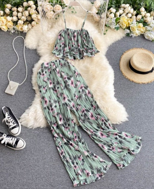 Anke - Chiffon-Set mit Blumen