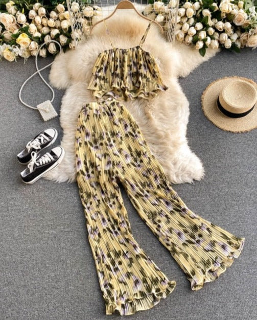 Anke - Chiffon-Set mit Blumen