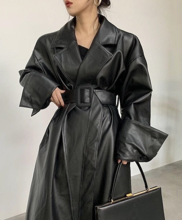 Lisa - Trenchcoat in Lederoptik