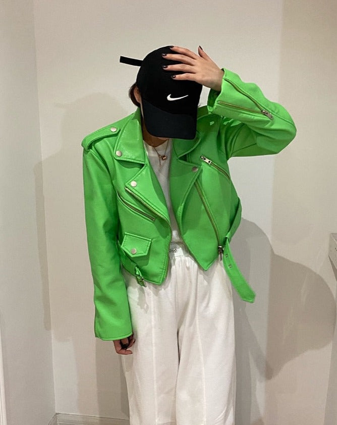 Sarah - Bikerjacke in Lederoptik