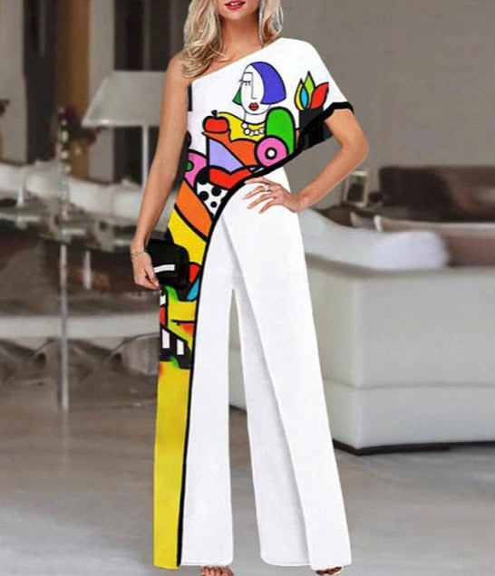 Anke - Jumpsuit mit Gesichter-Print