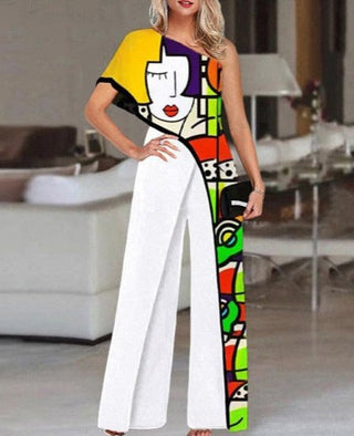Anke - Jumpsuit mit Gesichter-Print