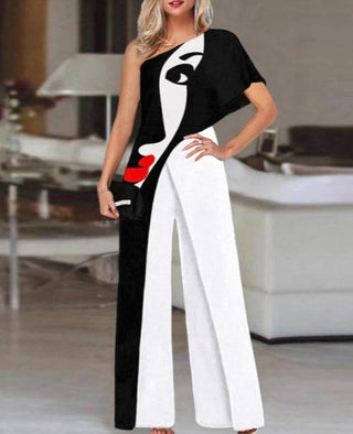 Anke - Jumpsuit mit Gesichter-Print