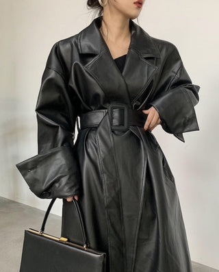 Lisa - Trenchcoat in Lederoptik