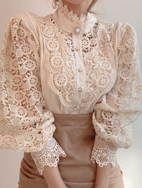 Valerie - Spitzenkragen-Bluse