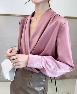 Renate - Satin-Seiden-Bluse