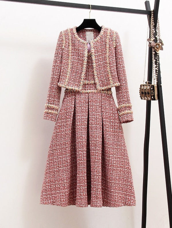 Ute - Tweed-Kleid mit Jacke