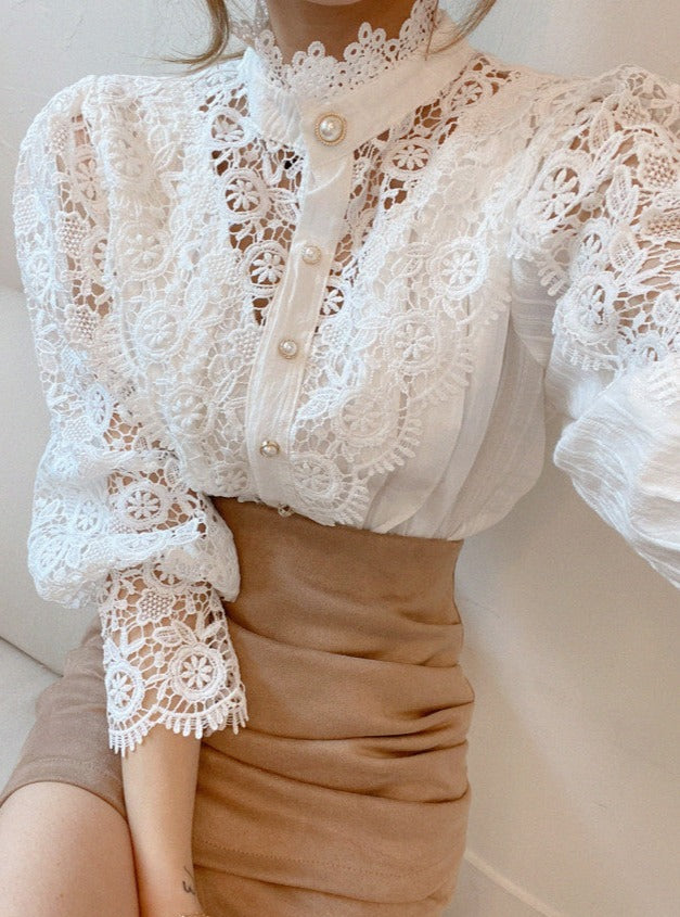Valerie - Spitzenkragen-Bluse