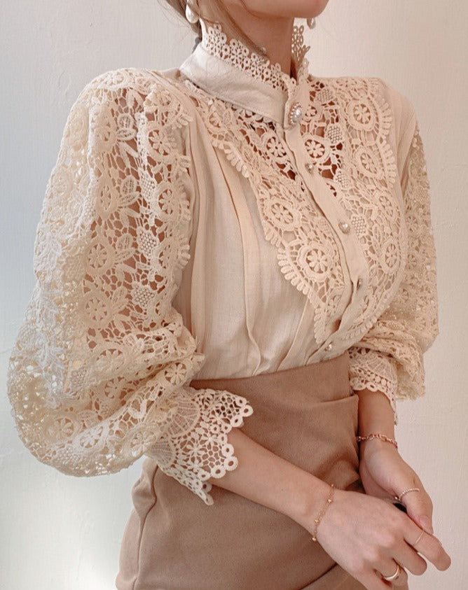 Valerie - Spitzenkragen-Bluse
