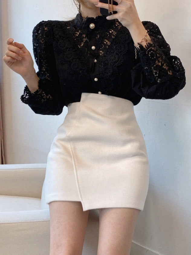 Valerie - Spitzenkragen-Bluse
