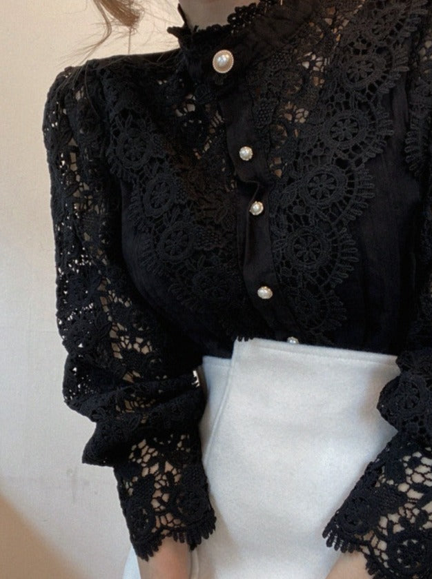 Valerie - Spitzenkragen-Bluse