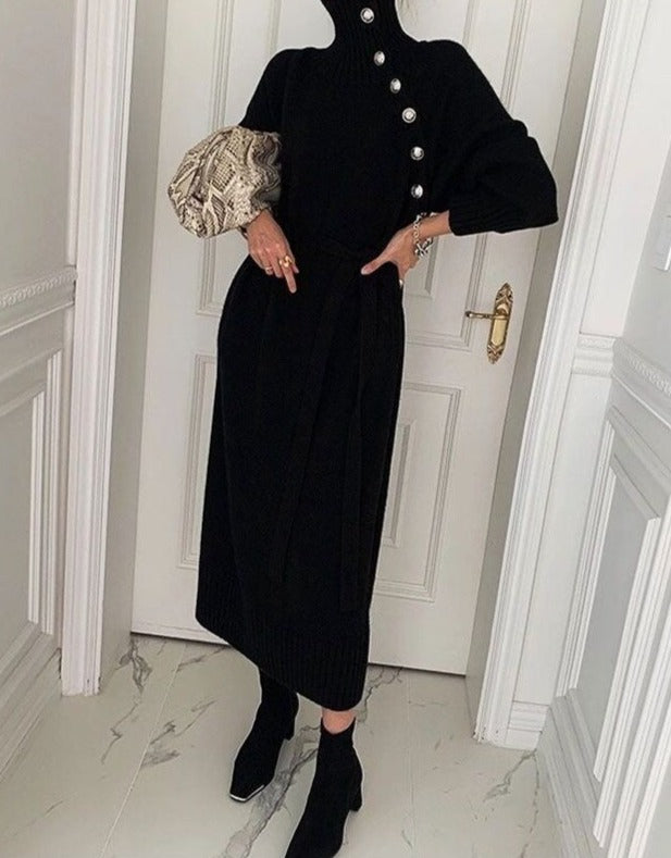 Linda - Langes Strickkleid