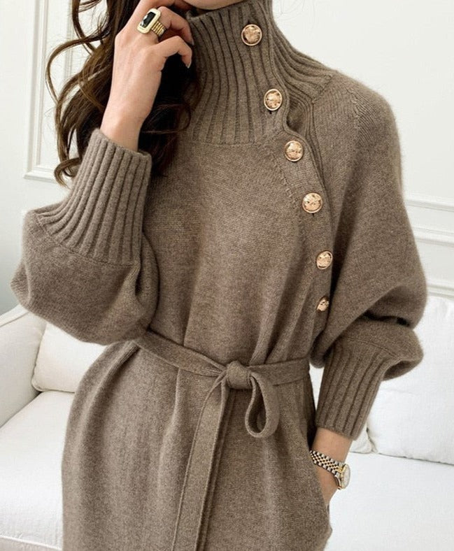 Linda - Langes Strickkleid