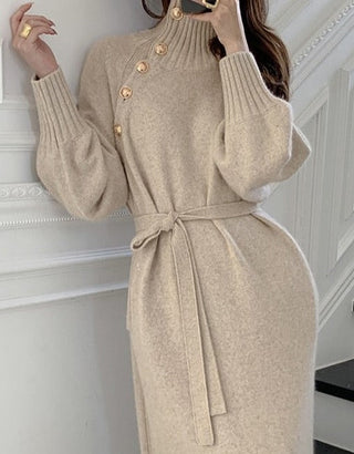 Linda - Langes Strickkleid