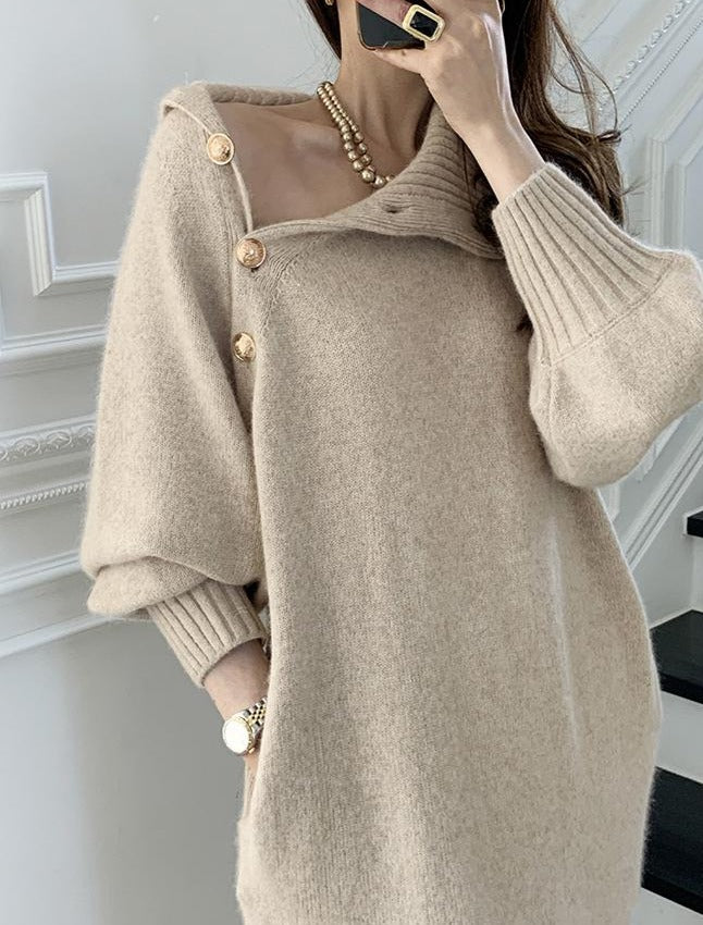 Linda - Langes Strickkleid