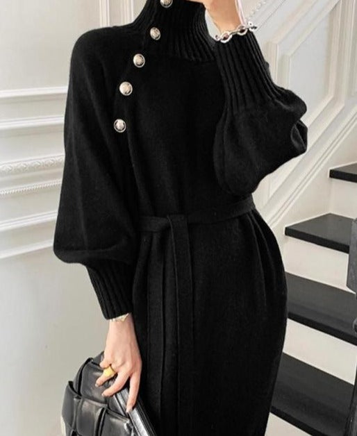 Linda - Langes Strickkleid
