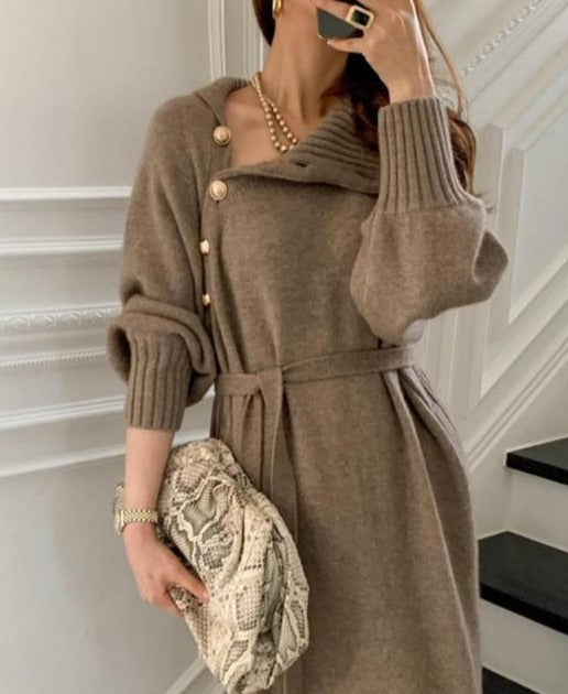 Linda - Langes Strickkleid