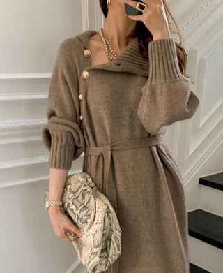 Linda - Langes Strickkleid