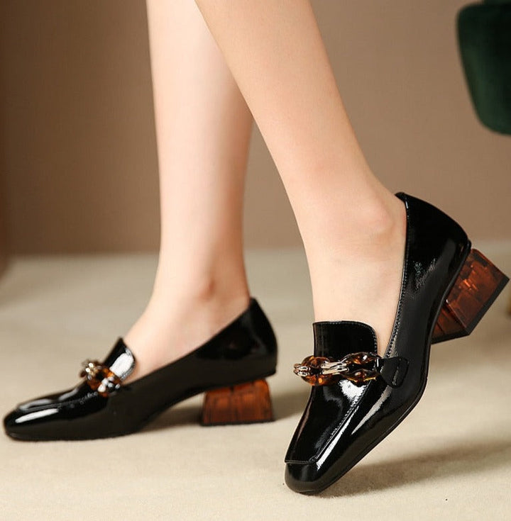 Zoe - Lederschuhe mit Kette