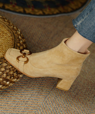 Selma - Velours-Stiefeletten mit Kette