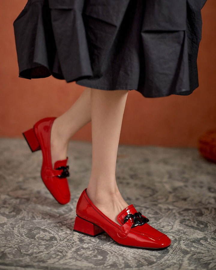 Susanne - Lederschuhe mit Kette