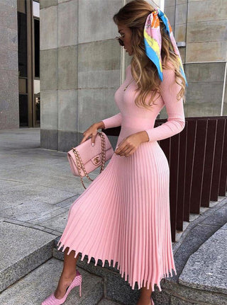 Kira - Strick-Plisseekleid