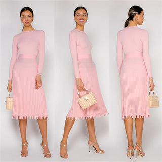 Kira - Strick-Plisseekleid