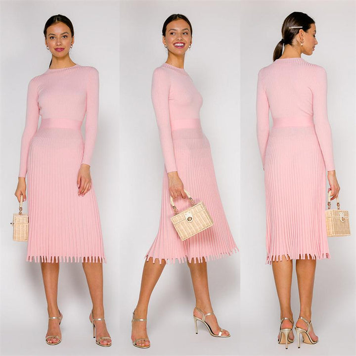 Kira - Strick-Plisseekleid
