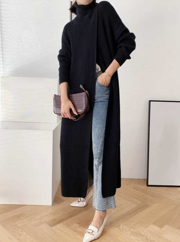 Vera - Langer Strickpullover